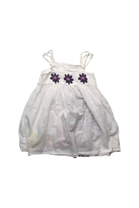 A White Sleeveless Dresses from Desigual in size 4T for girl. (Back View)