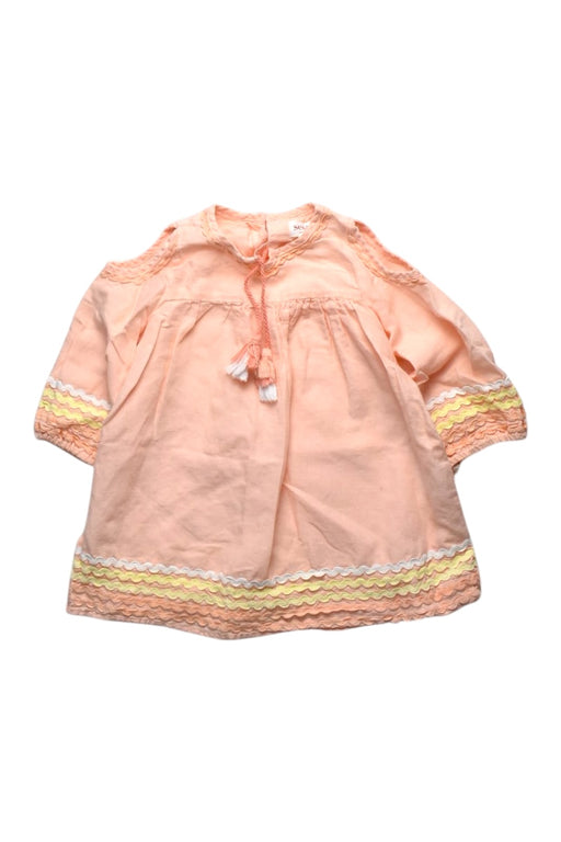 A Peach Long Sleeve Dresses from Seed in size 3T for girl. (Front View)
