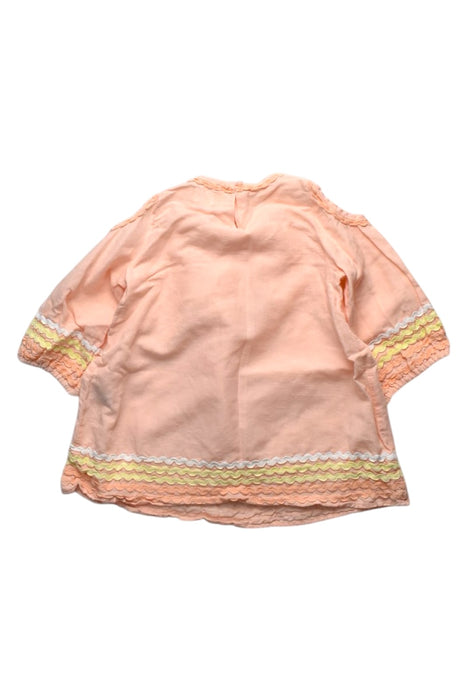 A Peach Long Sleeve Dresses from Seed in size 3T for girl. (Back View)