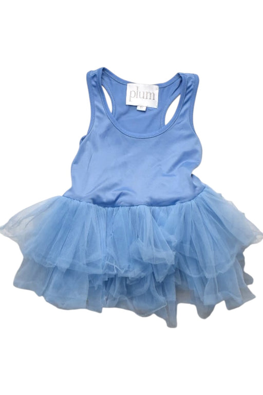 A Blue Sleeveless Dresses from Plum in size 2T for girl. (Front View)