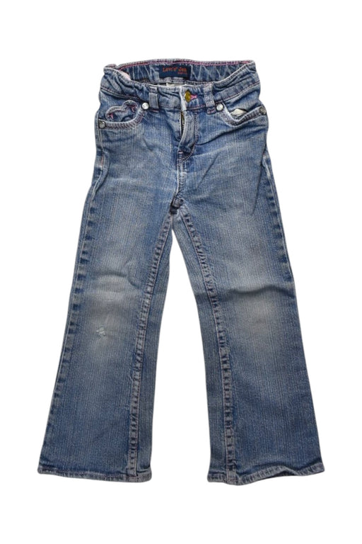 A Blue Jeans from Levi's in size 4T for girl. (Front View)