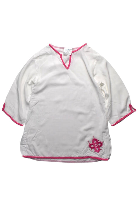 A White Cover Ups from Snapper Rock in size 4T for girl. (Front View)