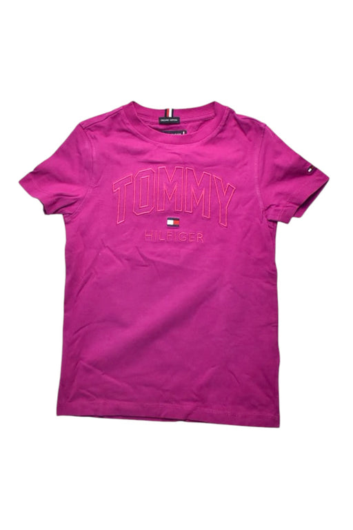 A Pink Short Sleeve T Shirts from Tommy Hilfiger in size 6T for girl. (Front View)