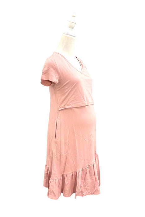 A Pink Short Sleeve Dresses from Jump Eat Cry in size Maternity-S for maternity. (Front View)