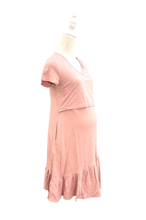 A Pink Short Sleeve Dresses from Jump Eat Cry in size Maternity-S for maternity. (Front View)