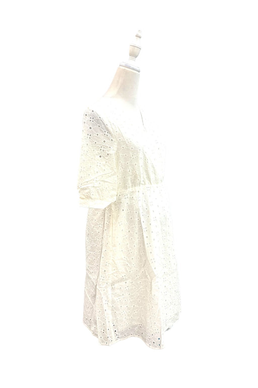 white eyelet maternity dress White Jump Eat Cry Eyelet Dress Maternity S — Retykle Singapore