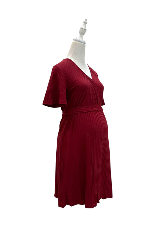 A Burgundy Short Sleeve Dresses from Dear in size Maternity-S for maternity. (Front View)