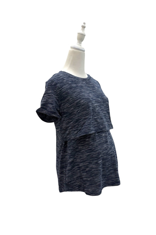 A Blue Short Sleeve Tops from Mothercot in size Maternity-S for maternity. (Front View)