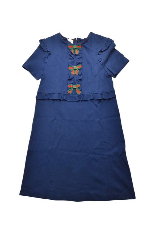 A Blue Short Sleeve Dresses from Gucci in size 12Y for girl. (Front View)