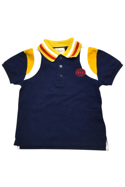 A Navy Short Sleeve Polos from Gucci in size 4T for boy. (Front View)