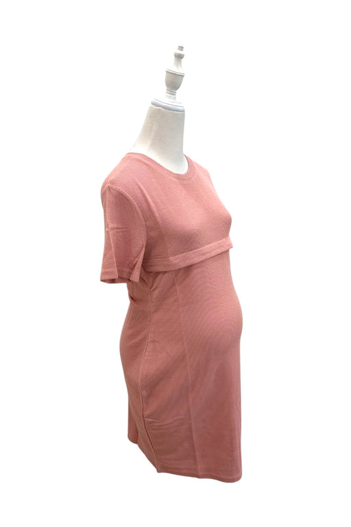 A Pink Short Sleeve Dresses from Love Baby Bump in size Maternity-M for maternity. (Front View)