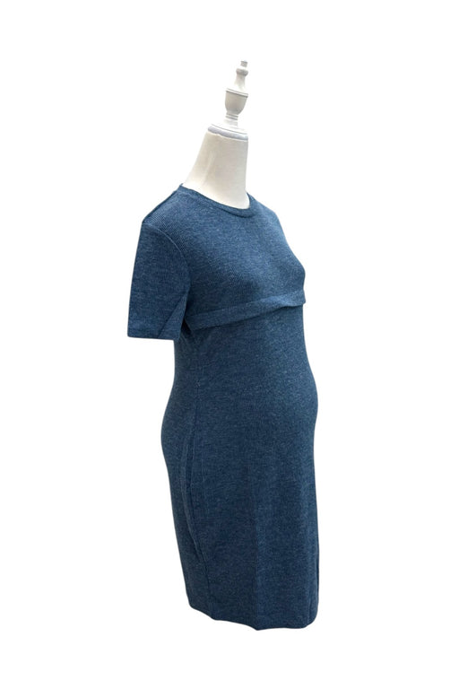A Blue Short Sleeve Dresses from Love Baby Bump in size Maternity-M for maternity. (Front View)