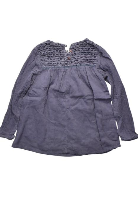 A Blue Long Sleeve Tops from Monoprix in size 4T for girl. (Back View)