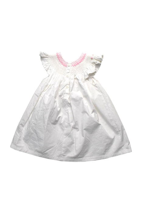 A White Sleeveless Dresses from Smockful of Love in size 2T for girl. (Back View)