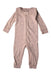 A Taupe Onesies from Quincy Mae in size 12-18M for girl. (Front View)