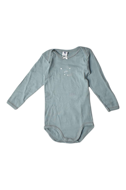 A Teal Long Sleeve Bodysuits from Petit Bateau in size 18-24M for girl. (Front View)