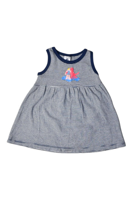 A Blue Sleeveless Dresses from Petit Bateau in size 6-12M for girl. (Front View)