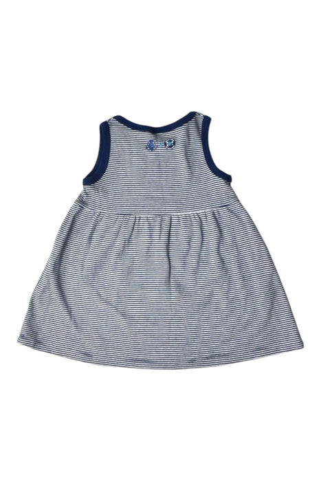 A Blue Sleeveless Dresses from Petit Bateau in size 6-12M for girl. (Back View)