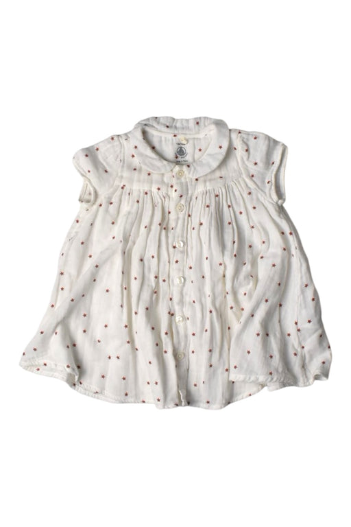 A White Short Sleeve Dresses from Petit Bateau in size 6-12M for girl. (Front View)