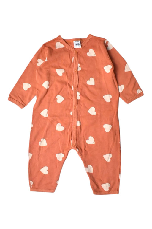 A Orange Long Sleeve Bodysuits from Petit Bateau in size 6-12M for girl. (Front View)