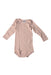 A Peach Long Sleeve Bodysuits from Petit Bateau in size 6-12M for girl. (Front View)