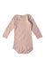 A Peach Long Sleeve Bodysuits from Petit Bateau in size 6-12M for girl. (Back View)