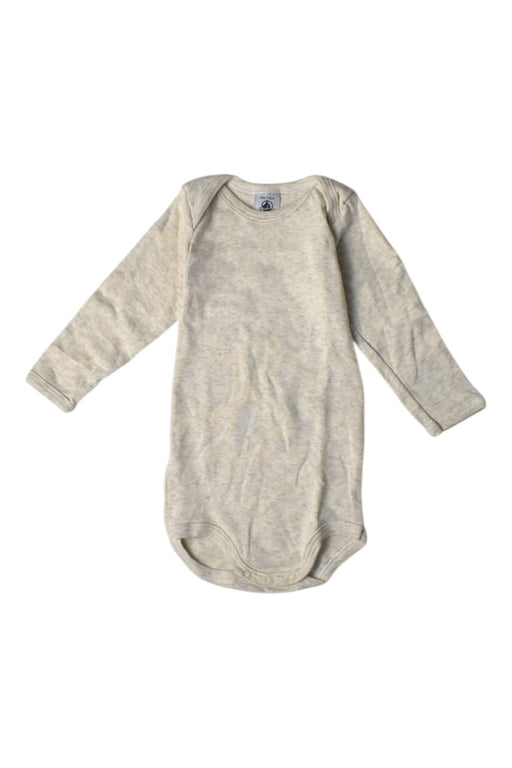 A Ivory Long Sleeve Bodysuits from Petit Bateau in size 6-12M for girl. (Front View)