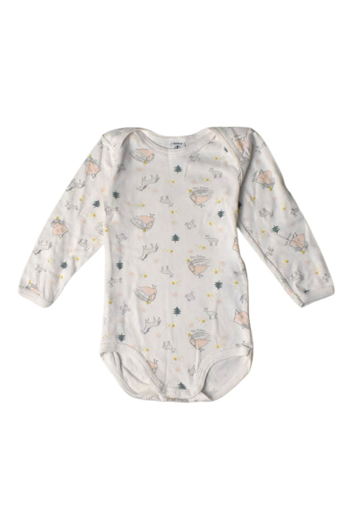 A White Long Sleeve Bodysuits from Petit Bateau in size 18-24M for girl. (Front View)
