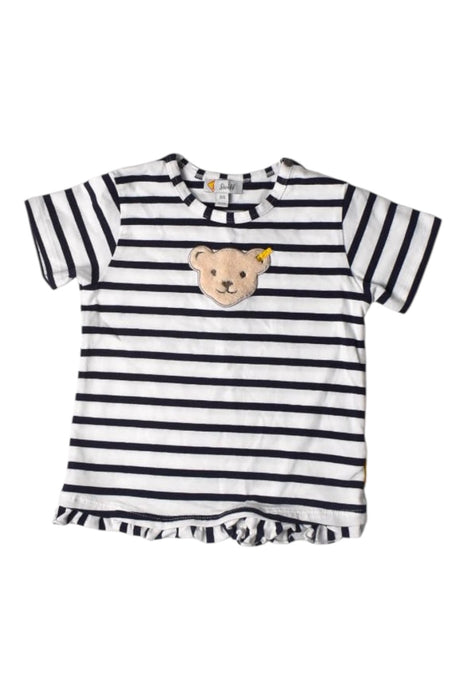 A White Short Sleeve Tops from Steiff in size 12-18M for neutral. (Front View)
