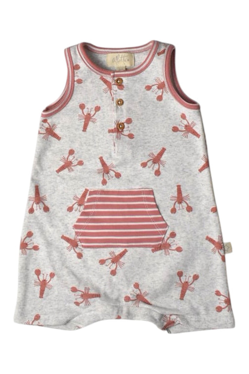 A Grey Sleeveless Rompers from Albetta in size 3-6M for girl. (Front View)