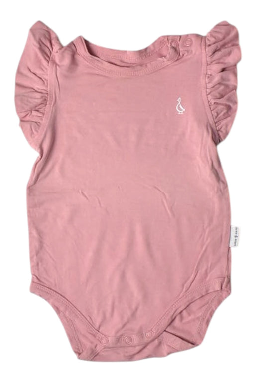A Pink Sleeveless Bodysuits from Raph and Remy in size 3-6M for girl. (Front View)