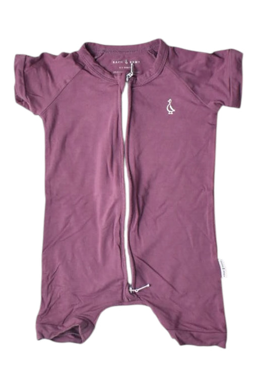 A Purple Short Sleeve Rompers from Raph and Remy in size 3-6M for girl. (Front View)