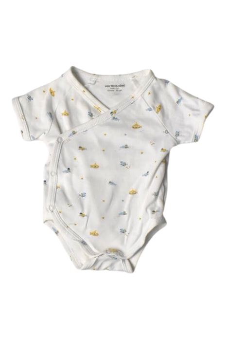 A White Short Sleeve Bodysuits from Vertbaudet in size 0-3M for boy. (Front View)