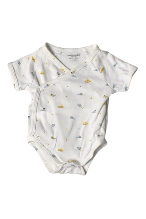 A White Short Sleeve Bodysuits from Vertbaudet in size 0-3M for boy. (Front View)