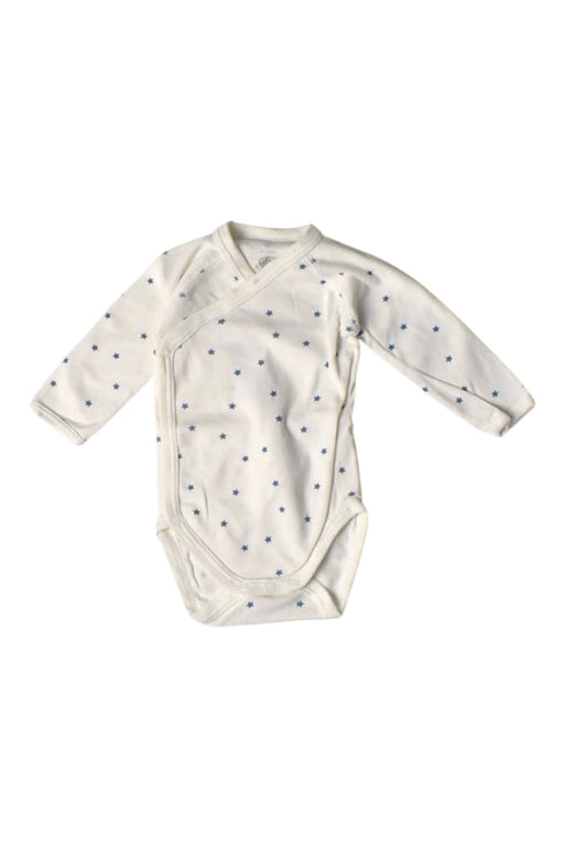 A White Long Sleeve Bodysuits from Petit Bateau in size 0-3M for boy. (Front View)