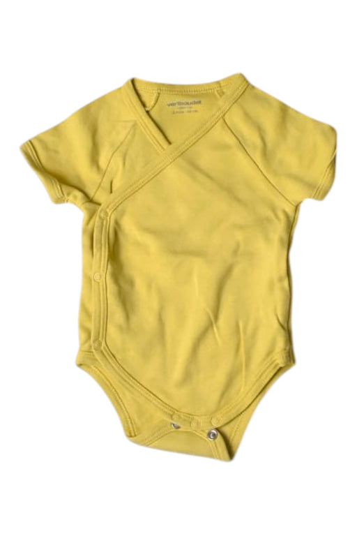 A Yellow Short Sleeve Bodysuits from Vertbaudet in size 0-3M for neutral. (Front View)
