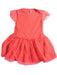 A Red Short Sleeve Dresses from Petit Bateau in size 6T for girl. (Front View)