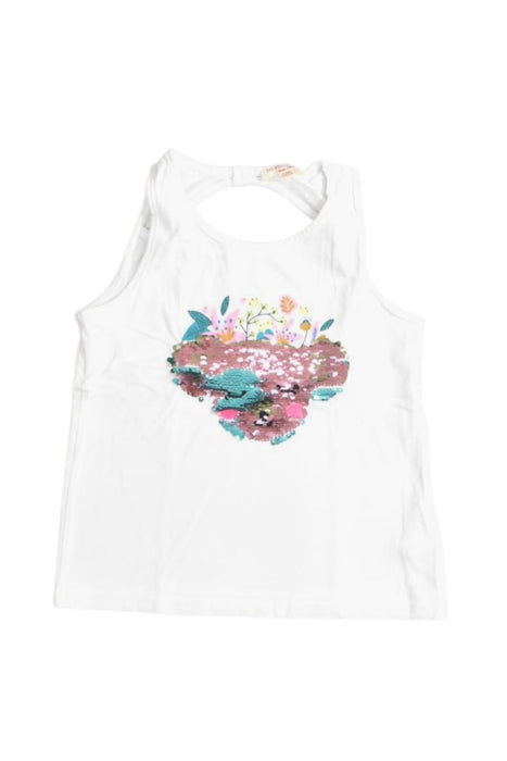 A White Sleeveless Tops from Du Pareil au même in size 5T for girl. (Front View)