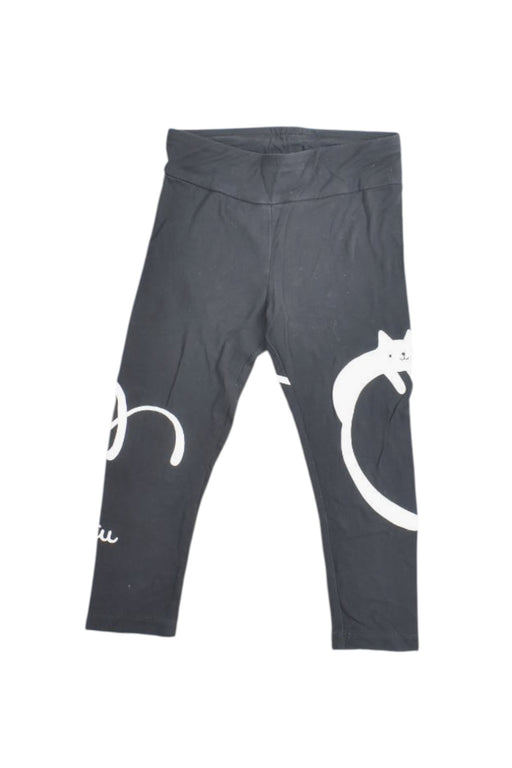 A Black Leggings from Momonittu in size 5T for girl. (Front View)