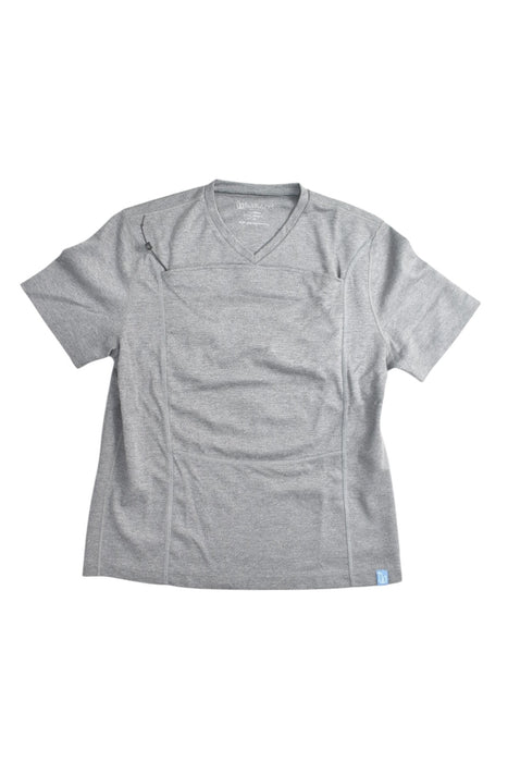 A Grey Baby Carriers from Lalabu in size S for maternity. (Front View)