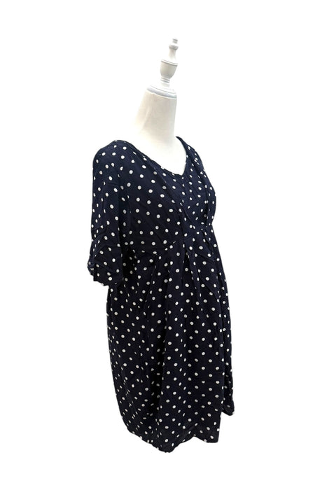 A Navy Short Sleeve Dresses from Jojo Maman Bébé in size Maternity-S for maternity. (Front View)
