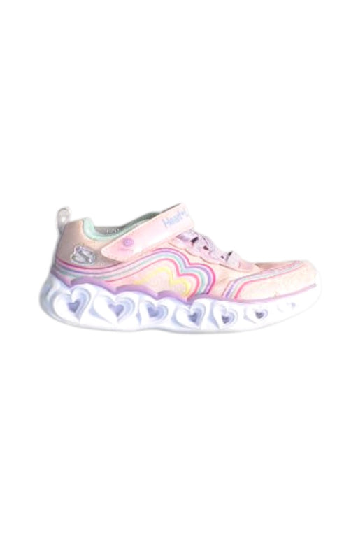 A Pink Sneakers from Skechers in size 4T for girl. (Front View)