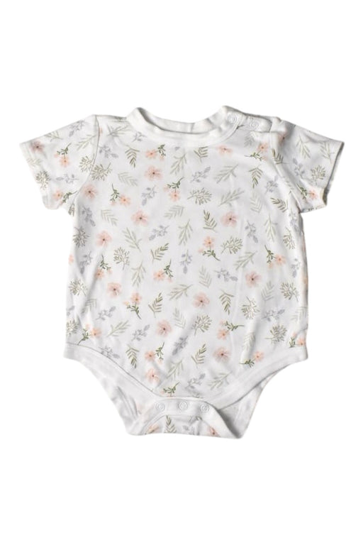 A White Short Sleeve Bodysuits from Kays + Kins in size 6-12M for girl. (Front View)