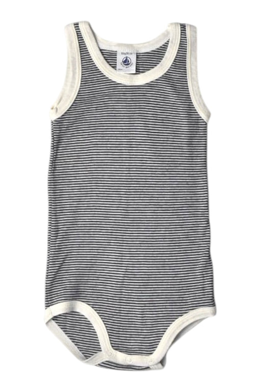 A Black Sleeveless Bodysuits from Petit Bateau in size 12-18M for boy. (Front View)