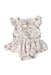 A White Short Sleeve Rompers from Kays + Kins in size 6-12M for girl. (Front View)