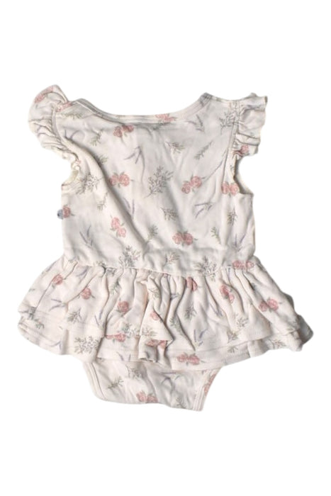 A White Short Sleeve Rompers from Kays + Kins in size 6-12M for girl. (Back View)