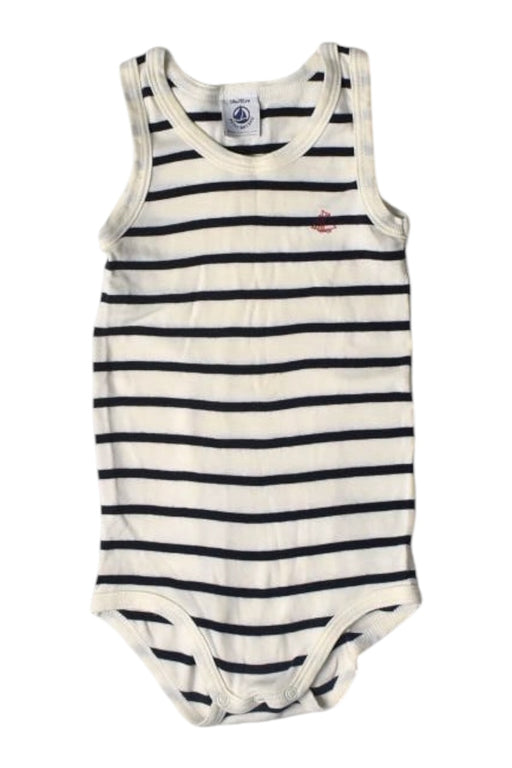 A  Sleeveless Bodysuits from Petit Bateau in size 12-18M for boy. (Front View)