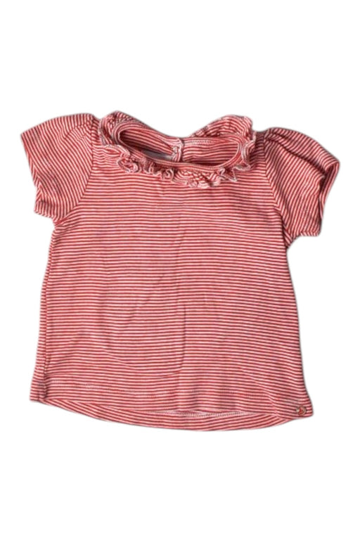 A Red Short Sleeve Tops from Petit Bateau in size 6-12M for girl. (Front View)
