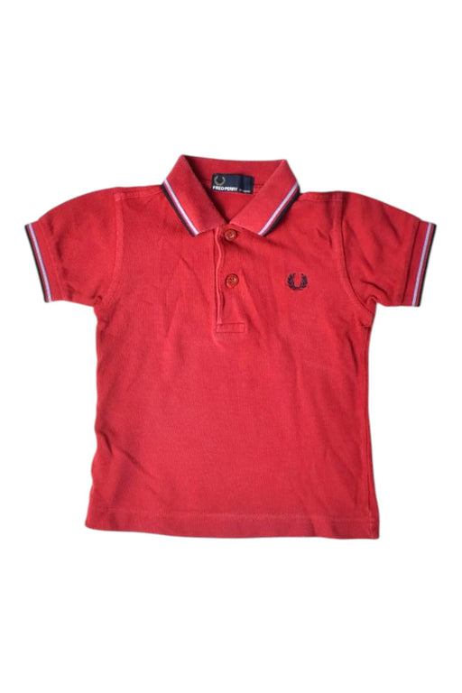 A Red Short Sleeve Polos from Fred Perry in size 6-12M for boy. (Front View)