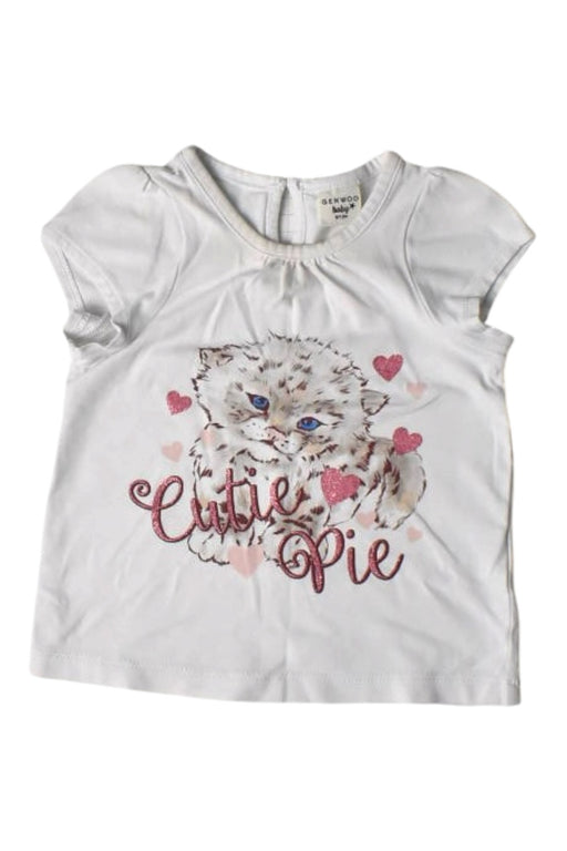 A White Short Sleeve Tops from Genwoo Kids in size 6-12M for girl. (Front View)